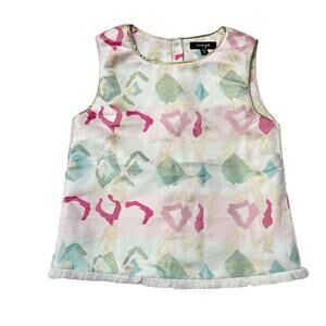 Imoga Sleeveless Patterned Formal Top Size 8